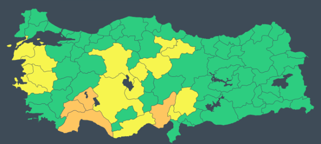 18 il için "turuncu" ve "sarı" uyarı: Kuvvetli yağış ve rüzgara dikkat